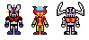 Personajes pixelados